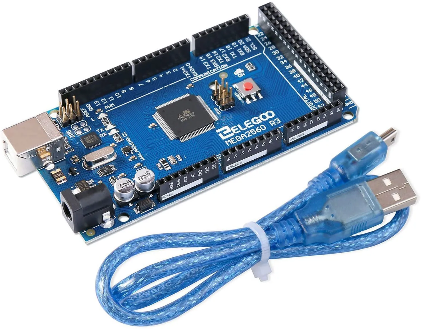ELEGOO MEGA 2560 R3 Board ATmega2560 ATMEGA16U2 + USB Cable Compatible ...