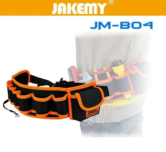 JAKEMY JM-B04 Multifunctional Waist Tool Bag Pockets Pouch Organizer for Carpenter Hammer Electrician Repair Tools