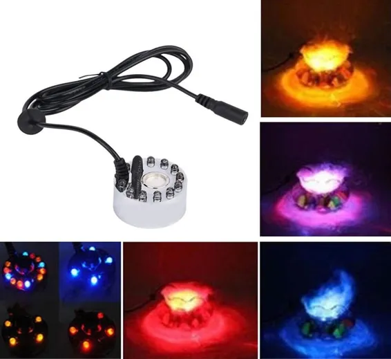 Ultrasonic Mist Maker Fogger 12 LED Colorful Light 1A 24V
