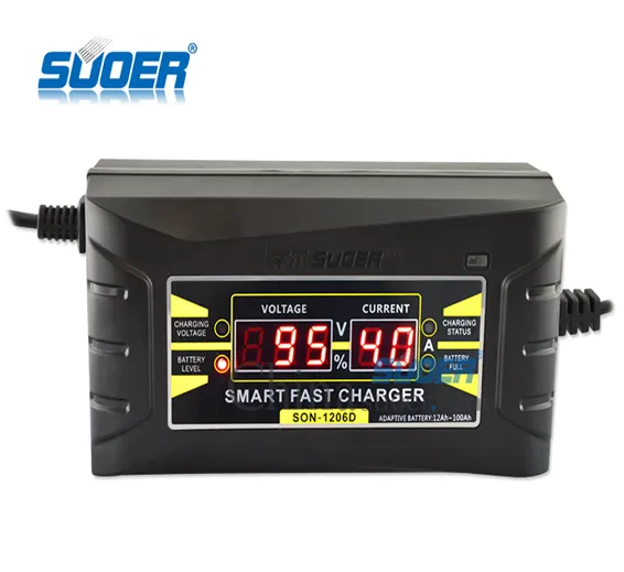 12V 6A Portable Car Battery Charger With Digital Display (Son-1206d) 12V 6A Portable Car Battery Charger With Digital Display (Son-1206d)