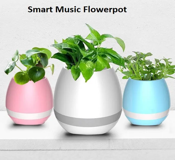 Smart Music Flowerpot Bluetooth Speaker With Colorful LED