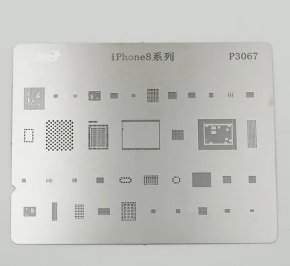 P3067 IC Chip BGA Reballing Stencil Kits Set Solder Template Multi-Function CPU Tin Steel Net For I Phone 8