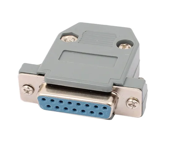 DB15 15 Pins 2 Rows Female Converter Connector Adapter w Cover Housing Assembly DB15 15 Pins 2 Rows Female Converter Connector Adapter w Cover Housing Assembly
