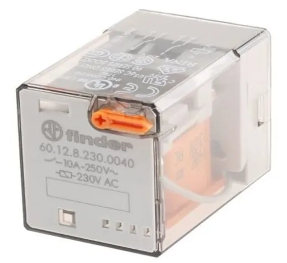 Finder Relay 220VAC 60.12 With 8pin Rail-Mount Relay Socket Relay Base