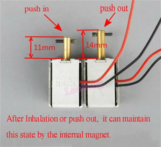 DC 6-12V Bidirectional Self-retaining Solenoid Push Pull Electromagnet PJT-01D DC 6-12V Bidirectional Self-retaining Solenoid Push Pull Electromagnet PJT-01D
