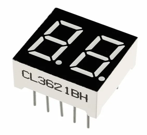 LED 7 Segment 2 Digit Common Cathode Display