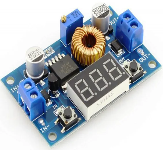 Adjustable Step Down Power Supply Module with Voltmeter Display XL4015 Adjustable Step Down Power Supply Module with Voltmeter Display XL4015
