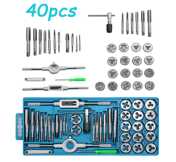 40Pcs Metric Tap Wrench and Die Pro Set M3-M12 Nut Bolt Alloy Metal Hand Tools 40Pcs Metric Tap Wrench and Die Pro Set M3-M12 Nut Bolt Alloy Metal Hand Tools