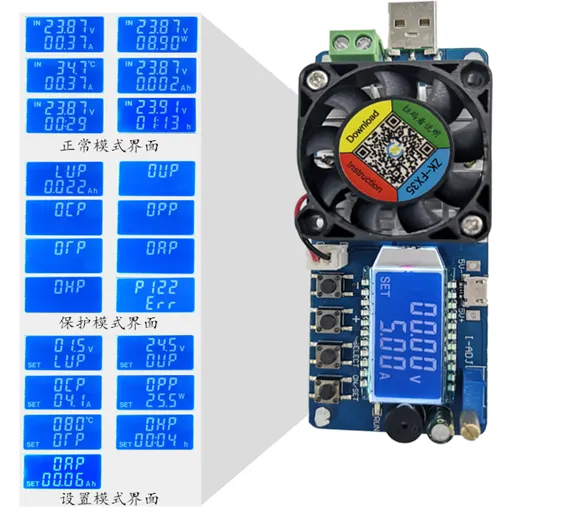 Battery Capacity Tester Constant Current Electronic Load USB Power Supply Detector Adjustable Resistor FX25 In Pakistan