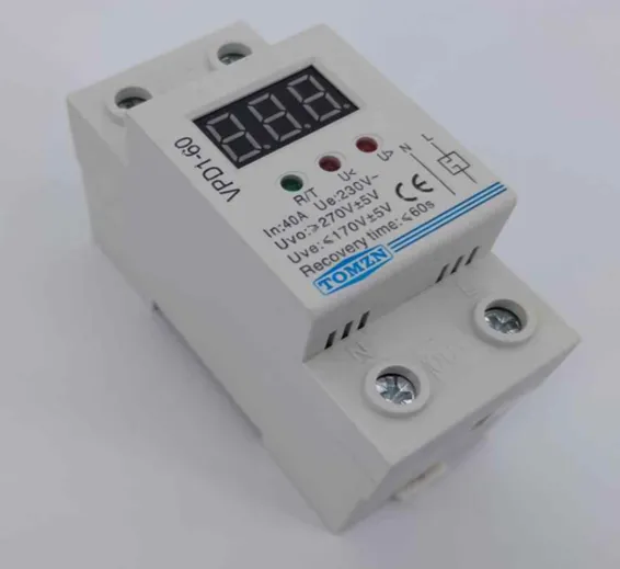 TOMZN VPD1 40A 60A 220V over and under voltage protection protective device relay with Voltmeter