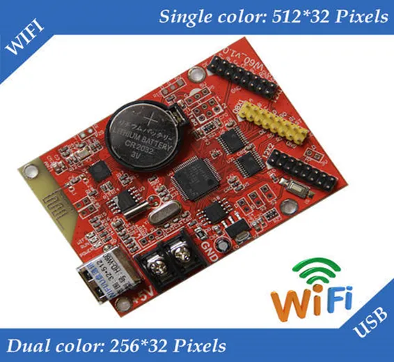 HD-W60 wifi / USB led control card 512 * 32pixels wireless single / dual color led controller p10 HD-W60 wifi / USB led control card 512 * 32pixels wireless single / dual color led controller p10