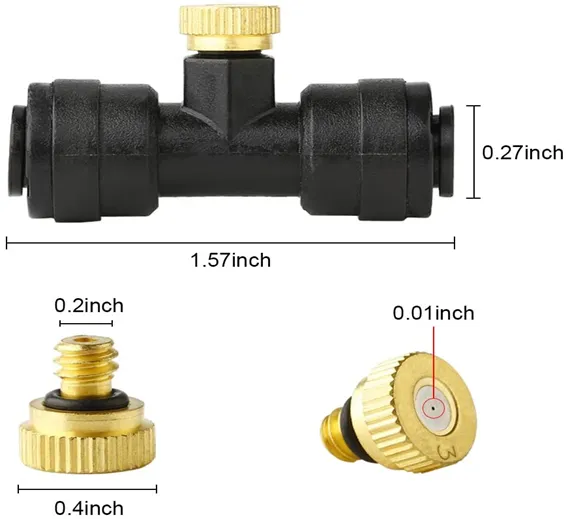 Disinfection Mist Making Nozzle and T base Fogging Sanitization