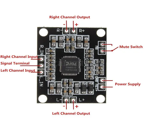 XH-M181 PAM8610 12V Dual-Channel Digital Amplifier Board Stereo Audio Amplifier Board