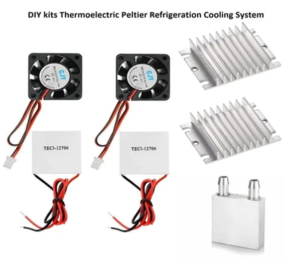 DIY kits Thermoelectric Peltier Refrigeration Cooling System Water cooling+ fan+ 2pcs TEC1-12706 Coolers