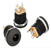 DC Power Jack PCB Mount Female Connector 3 Pin with Nut 5.5mm x 2.1mm DC Power Jack PCB Mount Female Connector 3 Pin with Nut 5.5mm x 2.1mm