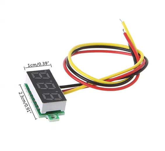 Three wire 0.28 Inch LED Mini DC Voltmeter