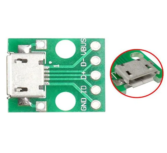 Female MICRO USB to DIP 5-Pin Bread Board Power Supply