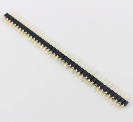 Gold Plated 2.54mm Male 40 Pin Single Row Straight Round Pin Header Strip Gold Plated 2.54mm Male 40 Pin Single Row Straight Round Pin Header Strip