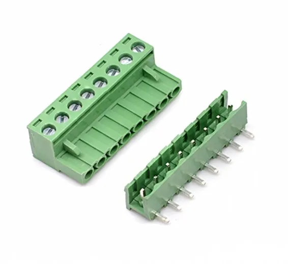 5.08 mm Pitch 8 Pin Right Angle PCB Mount Plug Able Terminal Block Connectors, Bent Screw Terminal