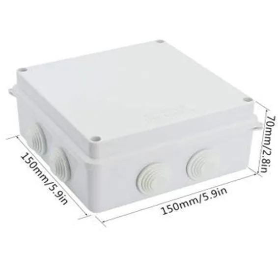 ABS Plastic Dust Proof Junction Box Universal Electrical Project Enclosure White (150mmx150mmx70mm) ABS Plastic Dust Proof Junction Box Universal Electrical Project Enclosure White (150mmx150mmx70mm)