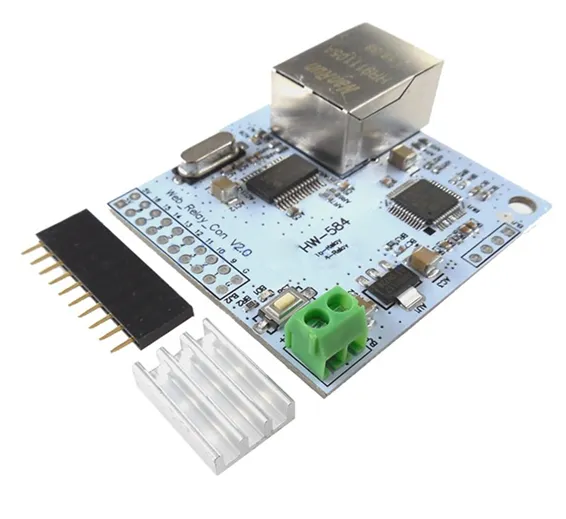 HW-584 8 Way W5100 Network Control Switch 5 Volt Network Relay Module Internet of Things HW-584 8 Way W5100 Network Control Switch 5 Volt Network Relay Module Internet of Things