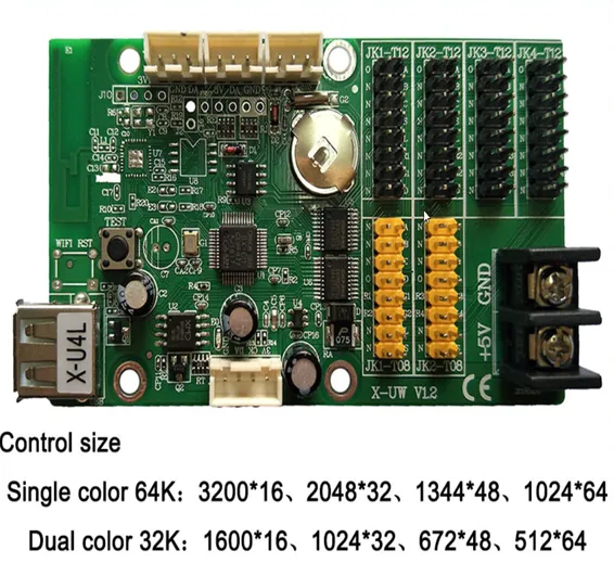 BX-U4L P10 led signs control card, P10 Display module control card,Single&double color advertising led panel Controller