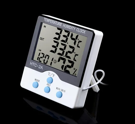 HTC-2A HTC2A Digital Clock Electronic Temperature Hydrometer Thermometer