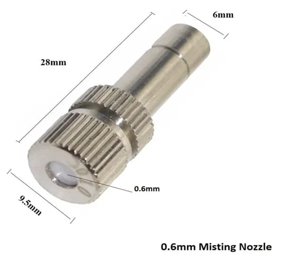 Mist Nozzle 0.6mm Sprayer fogging Nozzle Disinfect Sprinkler 6010