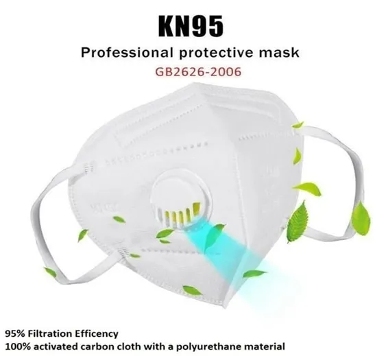 Face Protective Mask With Breathing Valve KN95