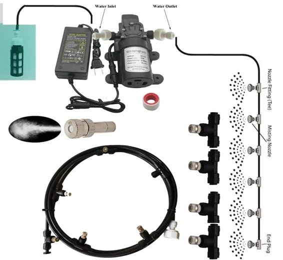 Disinfection Gate Misting System Accessory With Steel Nozzle