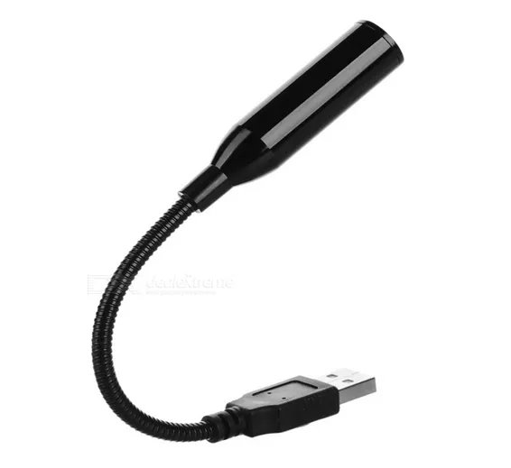 USB 2.0 Flexible Neck Mini Microphone Black