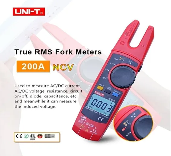 True RMS Digital Fork Type Clamp Meter UNI T UT256B True RMS Digital Fork Type Clamp Meter UNI T UT256B