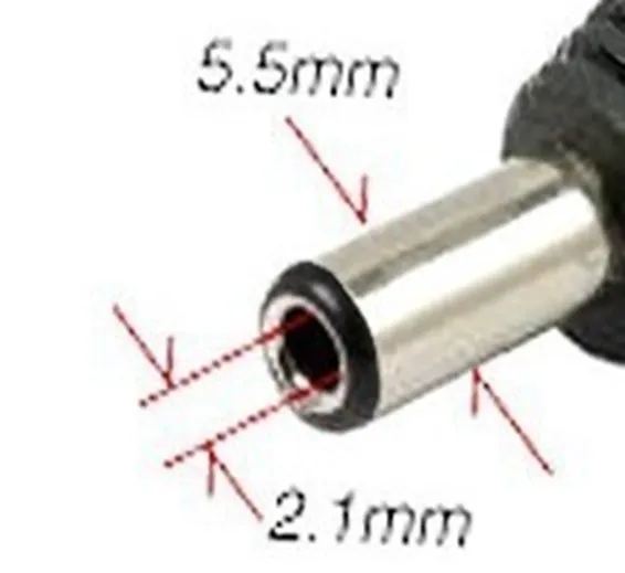 DC Jack Male Type 2.1internal x5.5mm external diameter