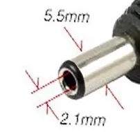 DC Jack Male Type 2.1internal x5.5mm external diameter DC Jack Male Type 2.1internal x5.5mm external diameter