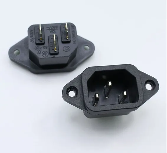 3 Pin Male Power Socket (Computer Power Socket)