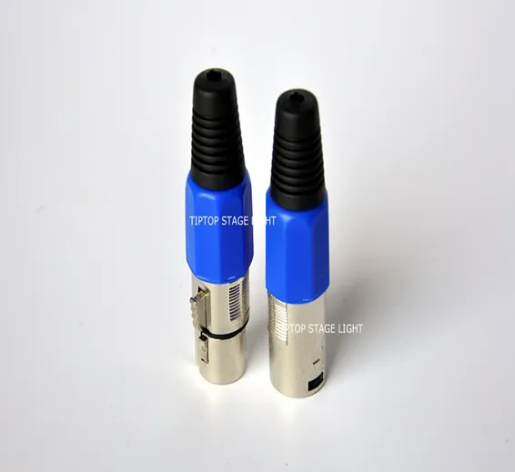 TIPTOP Stage Light 40XLOT First Class DMX 512 Cable Connector 3 PIN White Blue Color Aluminum Case 5 Male 5 Female Optional