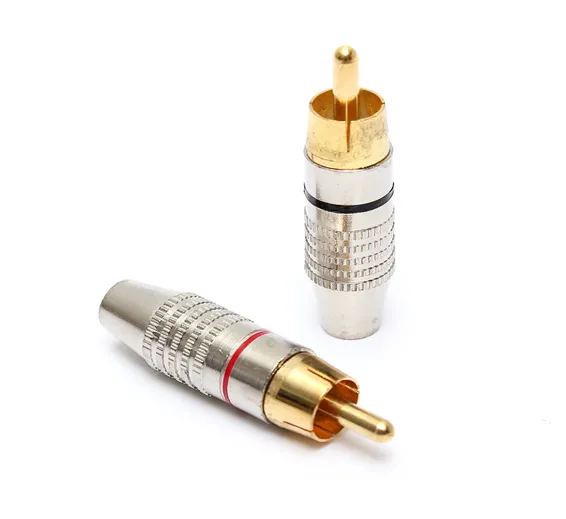 universal 2pcs RCA connector plug solder audio video adapter RCA connector male to male converter in pakistan