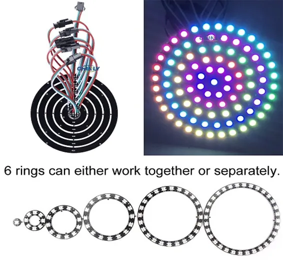 6 Ring WS2812B WS2812 5050 RGB LED Ring Lamp Light Individually Addressable Full Dream Color DC5V in Pakistan 6 Ring WS2812B WS2812 5050 RGB LED Ring Lamp Light Individually Addressable Full Dream Color DC5V in Pakistan