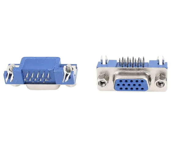D-SUB 15 Pin Female Right Angle PCB Mounting VGA Connector in Pakistan