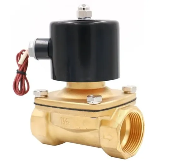 1.5 Inch 220V AC Brass Electric Solenoid Valve For Water Air Gas Fuels