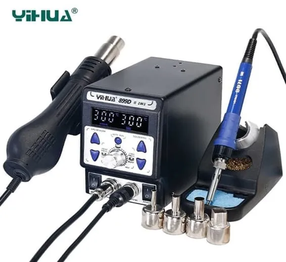 YIHUA YH899D-II 2in1 Digital Soldering Iron Hot Air Gun SMD Rework Station Desoldering Welding Tool YIHUA YH899D-II 2in1 Digital Soldering Iron Hot Air Gun SMD Rework Station Desoldering Welding Tool