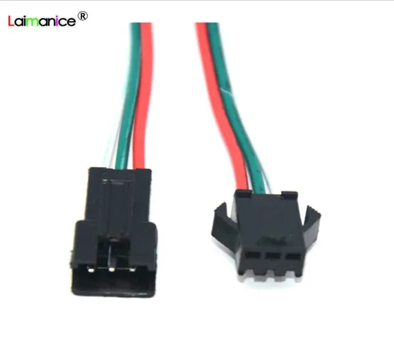 3 Pin SM Connector Male to Female 3pin SM Connector Cable for RGB LED Strip