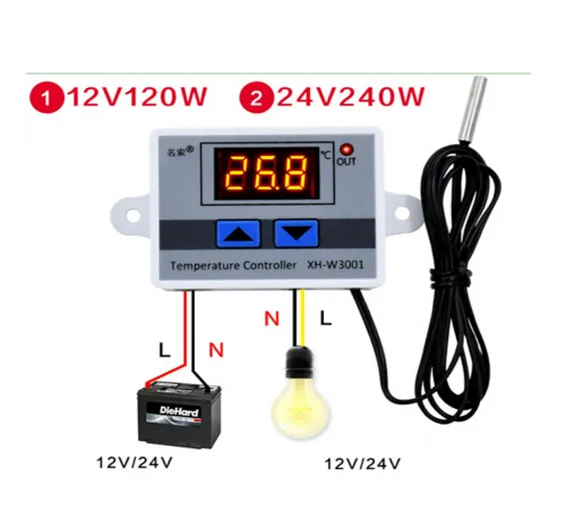 12V Digital Thermostat Temperature Controller XH-W3001