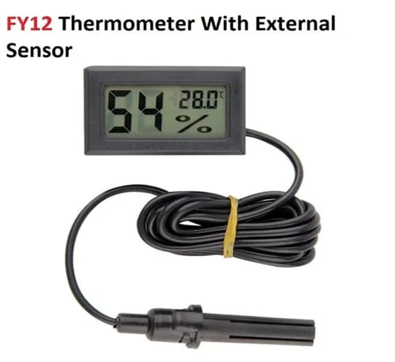 FY12 Thermometer Hygrometer Incubator Meter With External Sensor