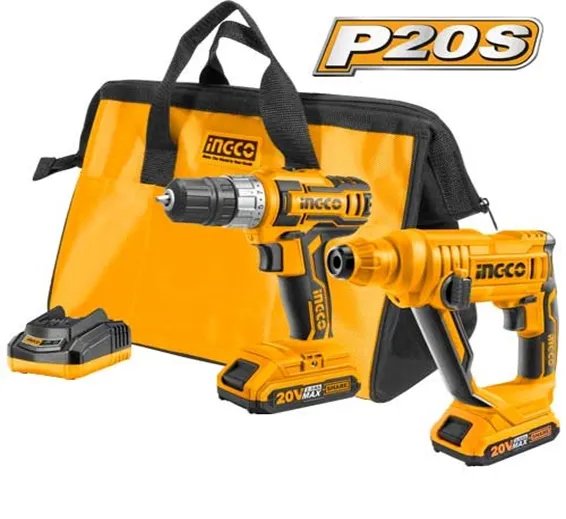INGCO Lithium-Ion Cordless 2-Pc. Combo Kit CKLI2008 INGCO Lithium-Ion Cordless 2-Pc. Combo Kit CKLI2008