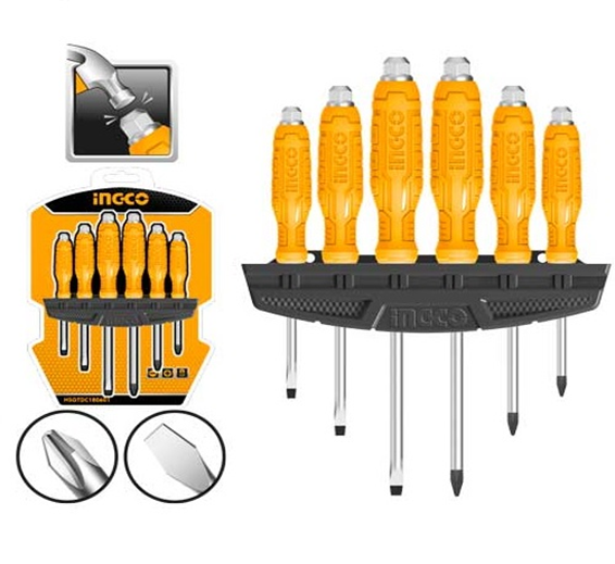 INGCO 6Pcs go-through screwdriver set HSGTDC180601