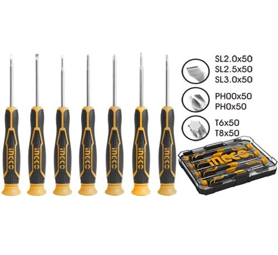 INGCO 7Pcs precision screwdriver set HKSD0718