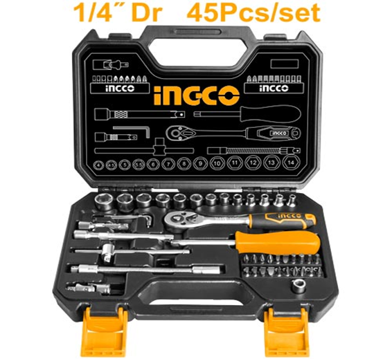 INGCO 45Pcs 1/4" socket set HKTS14451