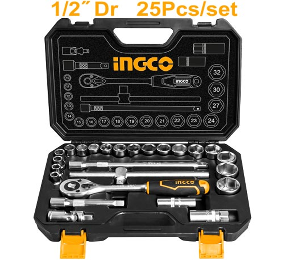 INGCO 25Pcs 1/2" socket set HKTS12251 INGCO 25Pcs 1/2" socket set HKTS12251
