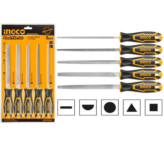 INGCO 5pcs steel file set HKTFS0508